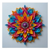 Futuristic Floral Mandala Poster (Vorderseite)