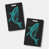 Futuristic Geometric Whale Badge Ausweis (Vorder- & Rückseite)