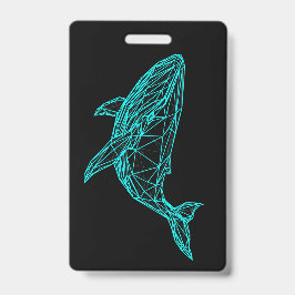 Futuristic Geometric Whale Badge Ausweis