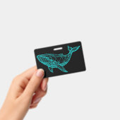 Futuristic Geometric Whale Badge Ausweis (Handheld)