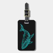 Futuristic Geometric Whale Gepäckanhänger (Vorderseite vertikal)