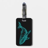 Futuristic Geometric Whale Gepäckanhänger (Rückseite vertikal)