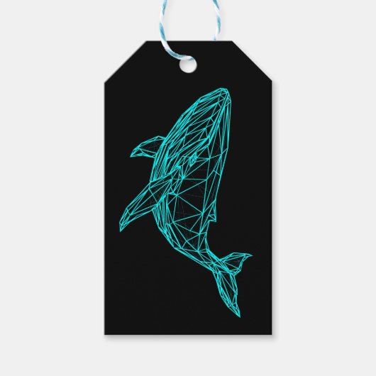 Futuristic Geometric Whale Gift Tags Geschenkanhänger (Vorderseite)