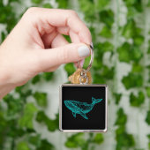 Futuristic Geometric Whale Keychain Schlüsselanhänger (Hand)
