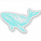 Futuristic Geometric Whale Sticker (Vorderseite)