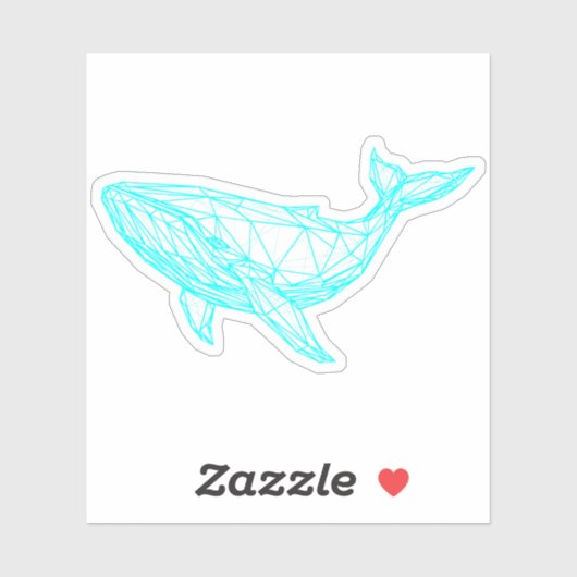 Futuristic Geometric Whale Sticker (Blatt)