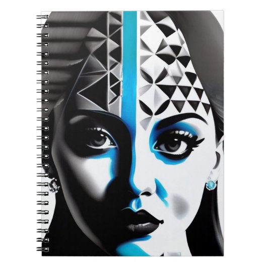 Futuristic Geometric Woman Notebook Notizblock (Vorderseite)