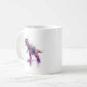 Futuristic Glitch T-Rex Dinosaur Kaffeetasse (Vorderseite Links)