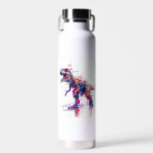 Futuristic Glitch T-Rex Dinosaur Trinkflasche (Vorne)