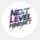 Futuristic Glitch Typography for Success Runder Aufkleber (Vorderseite)