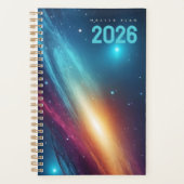 Futuristic Glowing Neon Abstract Cosmic Space Planer (Vorderseite)