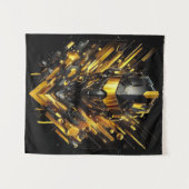 Futuristic Gold Armor - Abstrakte digitale Kunst Wandteppich (Vorderseite (Horizontal))