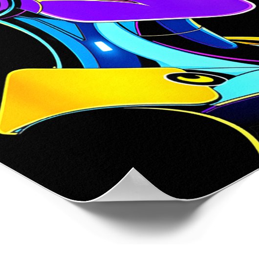 Futuristic Graphic Design Robot 1  Poster (Ecke)