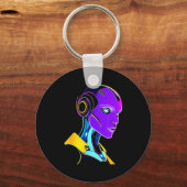 Futuristic Graphic Design Robot 1  Schlüsselanhänger (Vorderseite)