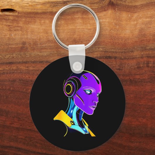 Futuristic Graphic Design Robot 1  Schlüsselanhänger (Vorderseite)