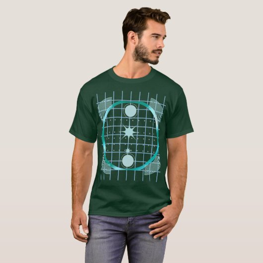 Futuristic Grid Circle Abstract Design T-Shirt (Vorne ganz)