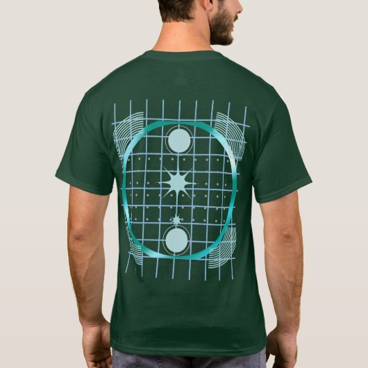 Futuristic Grid Circle Abstract Design T-Shirt (Rückseite)
