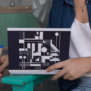 Futuristic Grid Pattern Notebook Notizblock