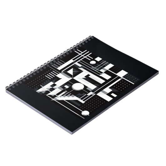Futuristic Grid Pattern Notebook Notizblock (Linke Seite)