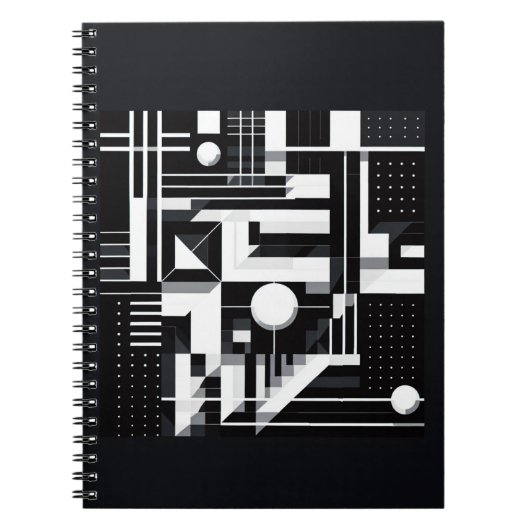 Futuristic Grid Pattern Notebook Notizblock (Vorderseite)