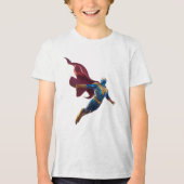 Futuristic Hero in Flight – Bold Sci-Fi Warrior Tri-Blend Shirt (Vorderseite)