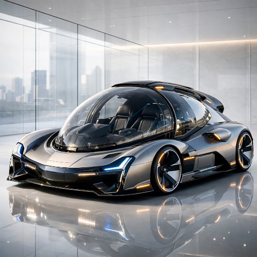 Futuristic High-Tech Concept Car Design Print Karte