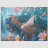 Futuristic Icy Blue Mermaid Schnitt Paper Seidenpapier (Vorderseite)