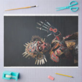 Futuristic Indian Chief Roboter Decoupage Seidenpapier (Basteln)