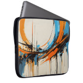 Futuristic Industrial Orange Blue Abstract Graphic Laptopschutzhülle (Vorne Rechts)