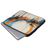 Futuristic Industrial Orange Blue Abstract Graphic Laptopschutzhülle (Vorne Knopf)