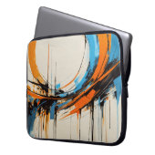 Futuristic Industrial Orange Blue Abstract Graphic Laptopschutzhülle (Vorderseite Links)