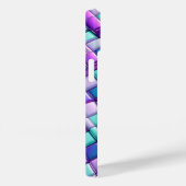 Futuristic Iridescent Tech Grid Phone Case - Metal (Rückseite / Rechts)