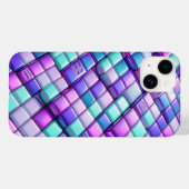 Futuristic Iridescent Tech Grid Phone Case - Metal (Rückseite (Horizontal))