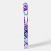 Futuristic Iridescent Tech Grid Phone Case - Metal (Rückseite / Links)