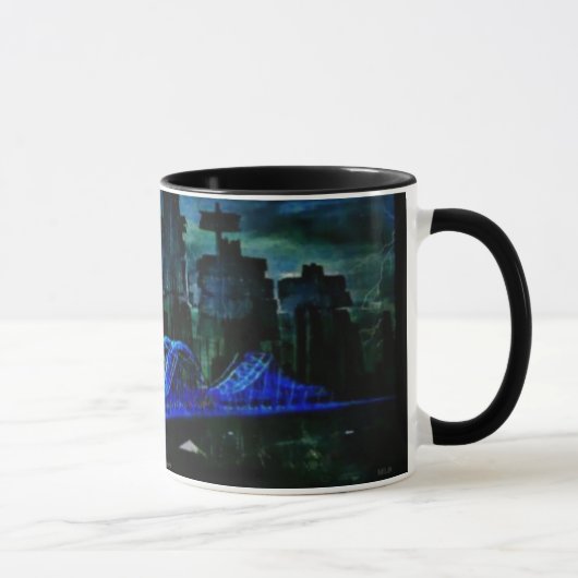 Futuristic La Crosse Wisconsin Tasse (Rechts)