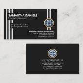 Futuristic Lines Beruflich Black CEO-Gründer Visitenkarte (Vorne/Hinten)