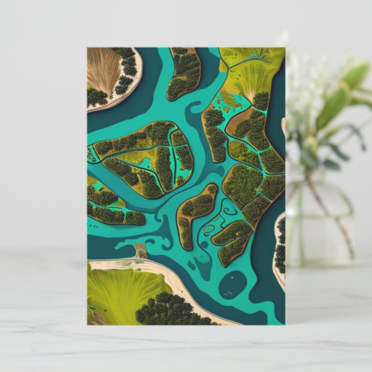 Futuristic Marshlands Feiertagskarte (Stehend Vorderseite)