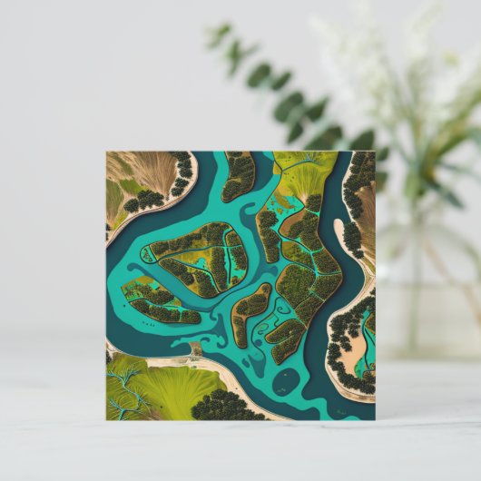 Futuristic Marshlands Feiertagskarte (Stehend Vorderseite)