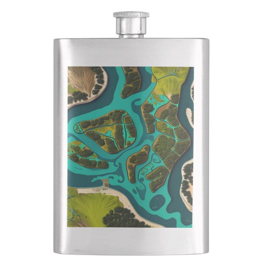 Futuristic Marshlands Flachmann (Vorderseite)