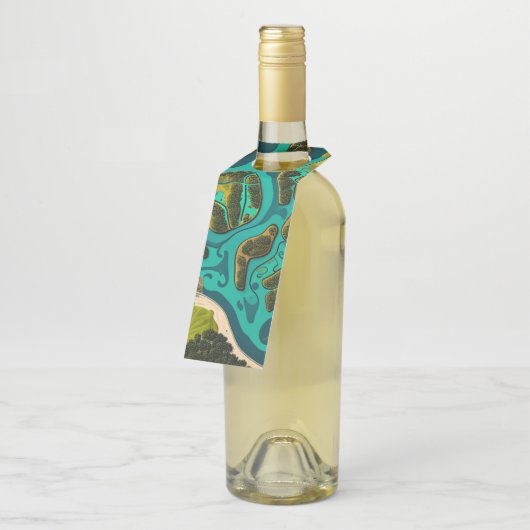 Futuristic Marshlands Flaschenanhänger (Angewinkelt)