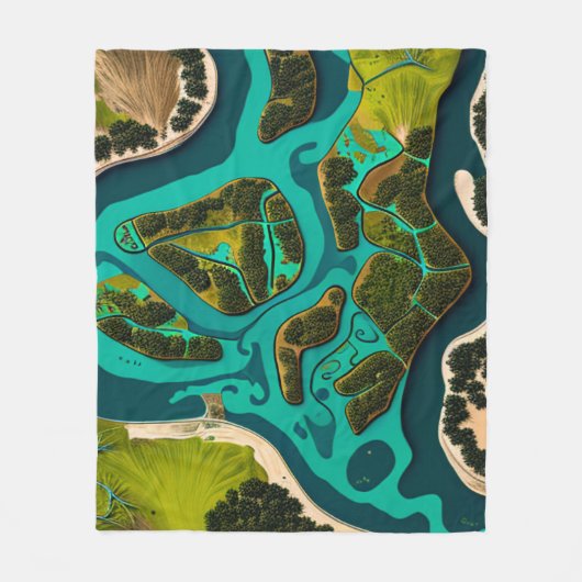 Futuristic Marshlands Fleecedecke (Vorderseite)