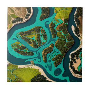 Futuristic Marshlands Fliese