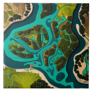 Futuristic Marshlands Fliese