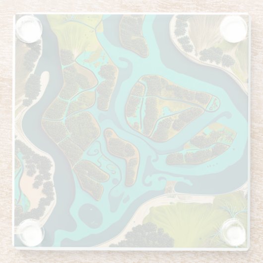 Futuristic Marshlands Glasuntersetzer (Rückseite)