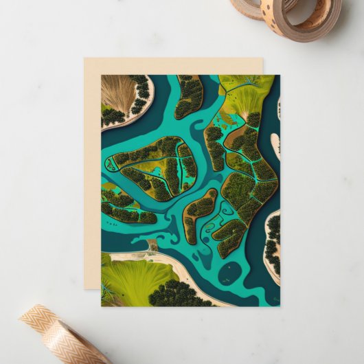 Futuristic Marshlands Mitteilungskarte (Vorderseite/Rückseite Beispiel)