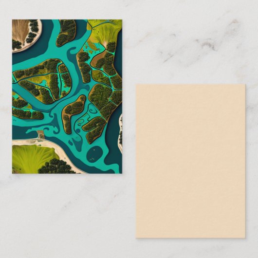 Futuristic Marshlands Mitteilungskarte (Vorne/Hinten)