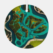 Futuristic Marshlands Ornament Aus Glas (Rückseite)