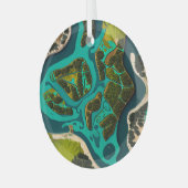 Futuristic Marshlands Ornament Aus Glas (Vorderseite links)