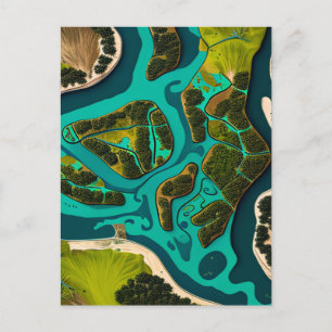 Futuristic Marshlands Postkarte