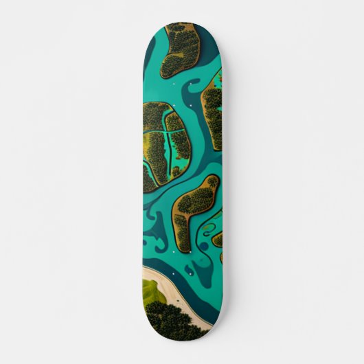 Futuristic Marshlands Skateboard (Vorne)